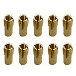 10個三爪銅夾螺母，適用於電動磨床配件，孔徑：3.2mm，孔徑：3.2mm
