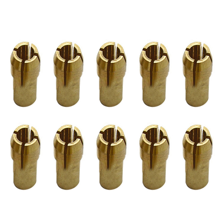 10個三爪銅夾螺母，適用於電動磨床配件，孔徑：3.2mm，孔徑：3.2mm