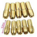 10個三爪銅夾螺母，適用於電動磨床配件，孔徑：3.2mm，孔徑：3.2mm