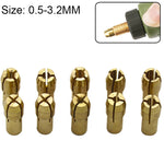 10合1三爪銅夾螺母，適用於電動磨床配件，孔徑：0.5-3.2mm，孔徑：0.5-3.2mm