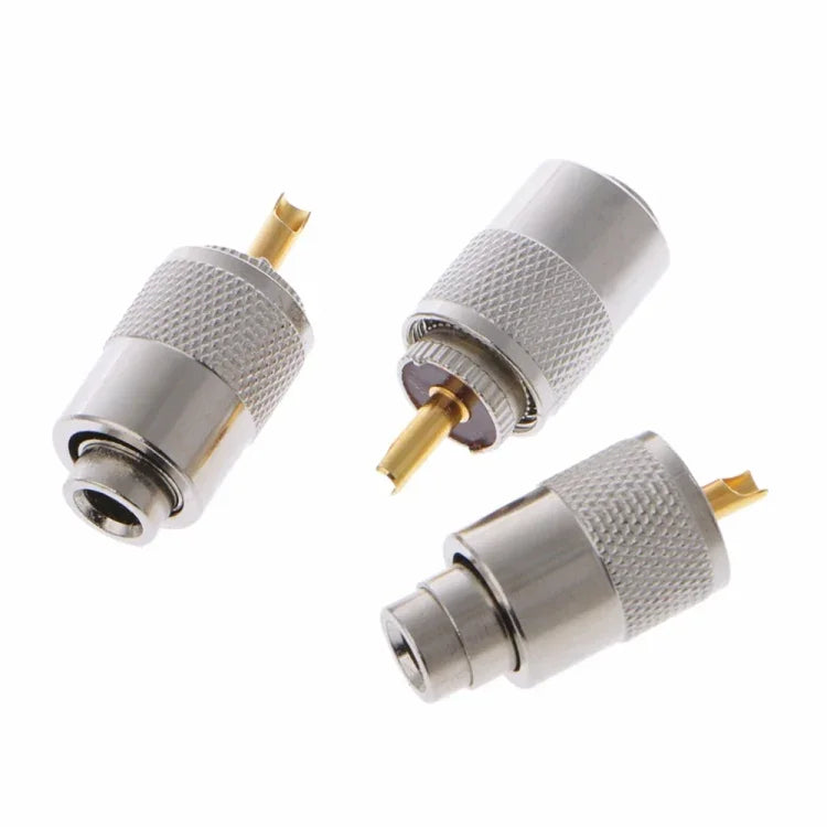 10 件 UHF 連接器插頭 PL-259 公頭焊接用於 RG8X 同軸電纜