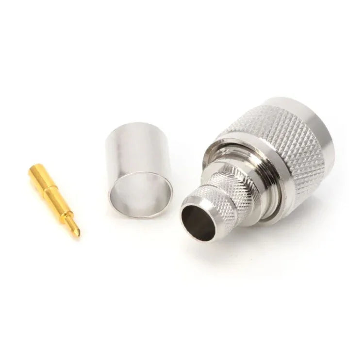 1 套 N 型公頭射頻連接器同軸轉接器，適用於 LMR400 RG8 電纜