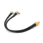 RG174 SMA 母頭轉 2 x TS9 公頭連接線延長，長度：15cm，SMA 母頭轉 2 x TS9 公頭 15cm