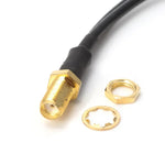 RG174 SMA 母頭轉 2 x TS9 公頭連接線延長，長度：15cm，SMA 母頭轉 2 x TS9 公頭 15cm