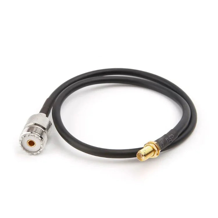 SMA 母頭轉 UHF SO239 PL259 母頭 RG58 豬尾電纜，長度：50cm