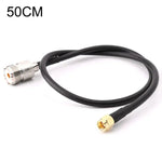 RG58 UHF 母頭轉 SMA 公頭連接電纜，長度：50公分，長度：50公分
