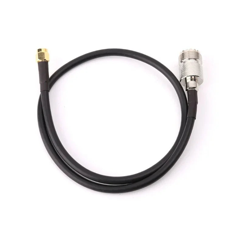RG58 UHF 母頭轉 SMA 公頭連接電纜，長度：50公分，長度：50公分