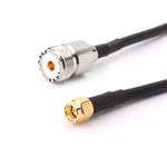 RG58 UHF 母頭轉 SMA 公頭連接線，長度：100cm，長度：100cm