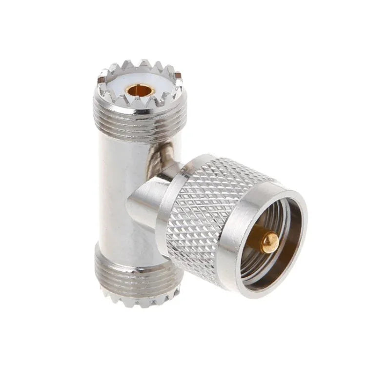 T 型 UHF 公頭 PL259 轉 2 個 UHF 母頭 轉接器