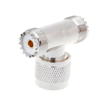 T 型 UHF 公頭 PL259 轉 2 個 UHF 母頭 轉接器