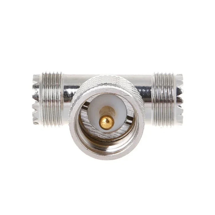 T 型 UHF 公頭 PL259 轉 2 個 UHF 母頭 轉接器