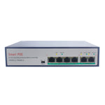 ESCAM POE 4+2 6埠快速以太網交換機 4埠POE 10/100M 120W網路交換機，傳輸距離：150米，6埠