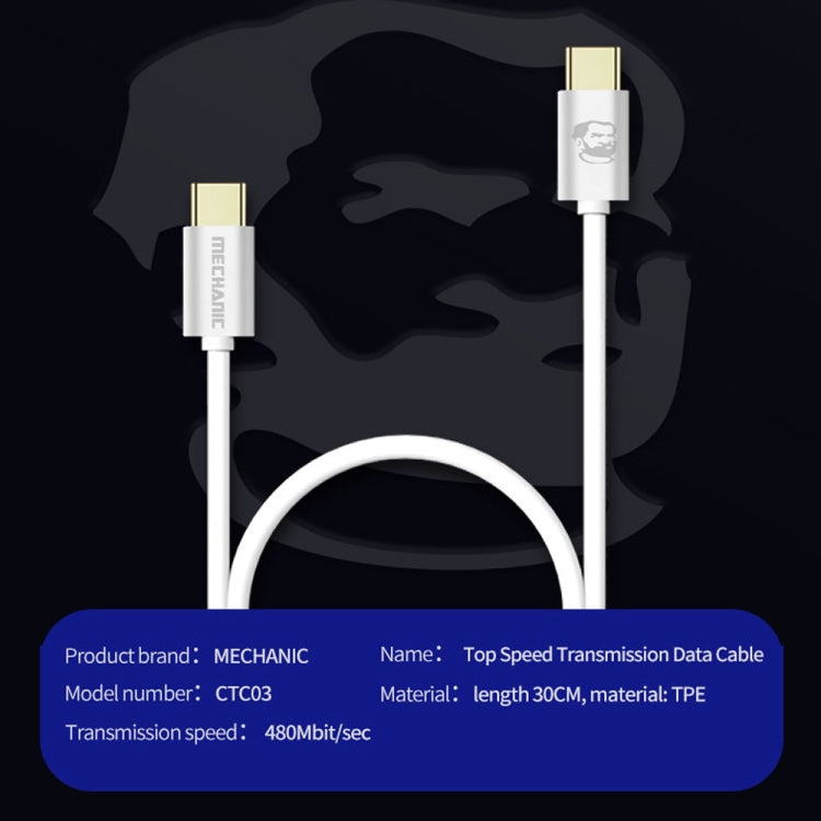 MECHANIC Lightning 高速傳輸數據線 USB Lightning 線，Type-C 轉 Type-C，適用於 Type-C 轉 Type-C