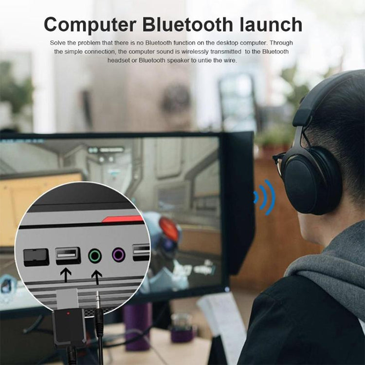 藍牙5.0 音頻接收器 USB 藍牙適配器 藍牙發射器 支援 Win8/10，ZF169