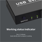 2x4 USB 切換器 2 埠電腦共享 4 台設備用於印表機鍵盤滑鼠顯示器，2x4 USB 切換器