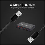 2x4 USB 切換器 2 埠電腦共享 4 台設備用於印表機鍵盤滑鼠顯示器，2x4 USB 切換器