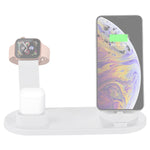 HQ-UD15可旋轉無線充電底座，帶手機/iWatch/AirPods支架（銀色），銀色（含無線充電），無無線充電白色，無無線充電黑色，白色（含無線充電）