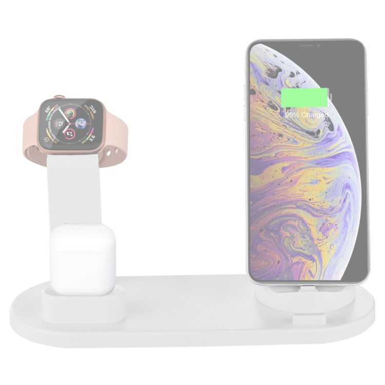 HQ-UD15可旋轉無線充電底座，帶手機/iWatch/AirPods支架（銀色），銀色（含無線充電），無無線充電白色，無無線充電黑色，白色（含無線充電）