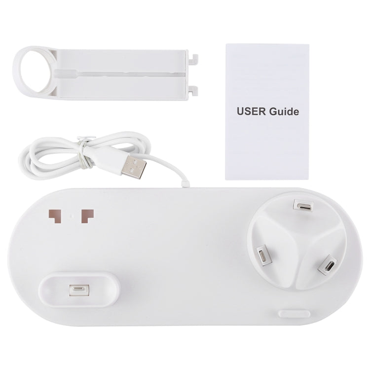 HQ-UD15可旋轉無線充電底座，帶手機/iWatch/AirPods支架（銀色），銀色（含無線充電），無無線充電白色，無無線充電黑色，白色（含無線充電）