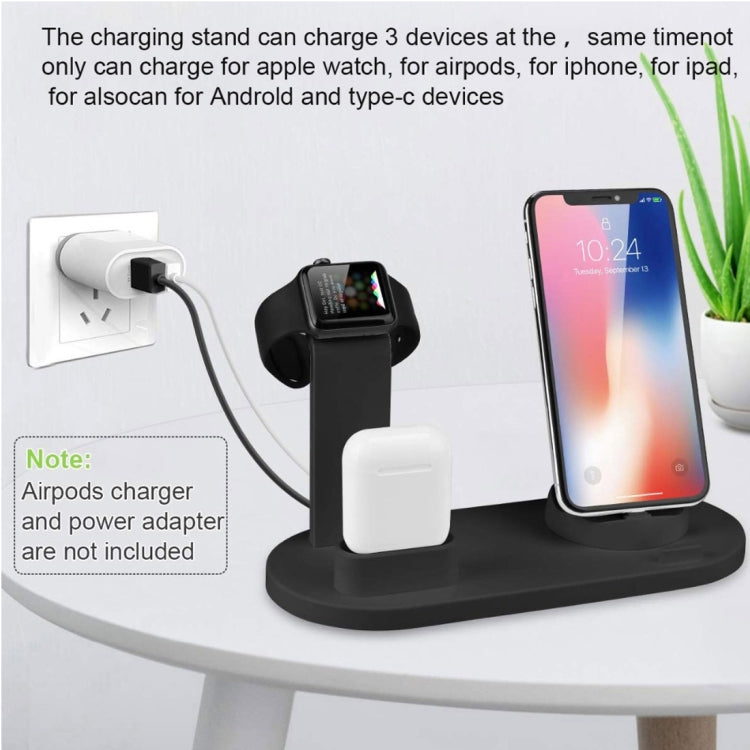 HQ-UD15可旋轉無線充電底座，帶手機/iWatch/AirPods支架（銀色），銀色（含無線充電），無無線充電白色，無無線充電黑色，白色（含無線充電）