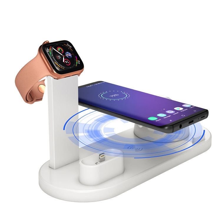 HQ-UD15可旋轉無線充電底座，帶手機/iWatch/AirPods支架（銀色），銀色（含無線充電），無無線充電白色，無無線充電黑色，白色（含無線充電）