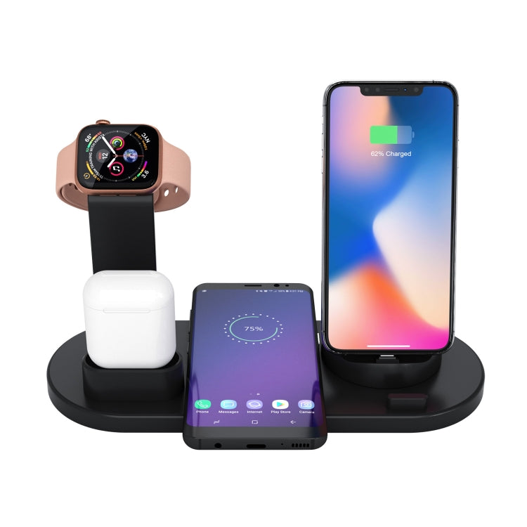 HQ-UD15可旋轉無線充電底座，帶手機/iWatch/AirPods支架（銀色），銀色（含無線充電），無無線充電白色，無無線充電黑色，白色（含無線充電）