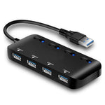 超高速 USB3.0 四埠集線器附開關，USB 3.0