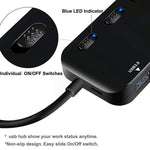 超高速 USB3.0 四埠集線器附開關，USB 3.0