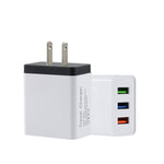 2A 3USB 手機旅行充電器，美規插頭，黑色、灰色、紅色、橙色、藍色