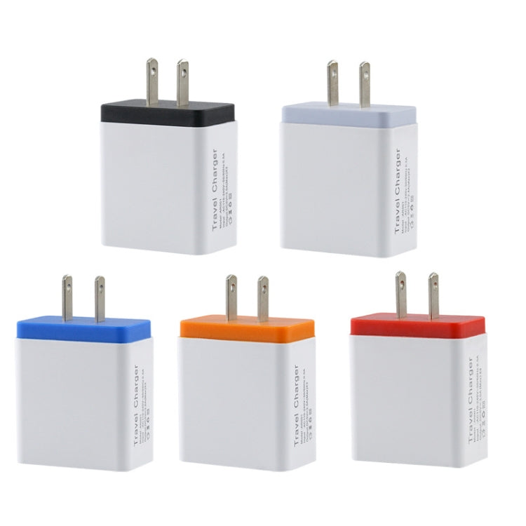 2A 3USB 手機旅行充電器，美規插頭，黑色、灰色、紅色、橙色、藍色