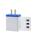 2A 3USB 手機旅行充電器，美規插頭，黑色、灰色、紅色、橙色、藍色
