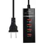 5V 4.1A 4埠 USB 充電器轉接器附電源線，線長：1.5米，美規插頭