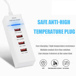 5V 4.1A 4埠 USB 充電器轉接器附電源線，線長：1.5米，美規插頭