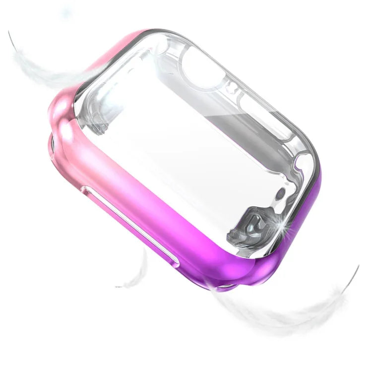 適用於 Apple Watch Series 4/5/6 & Watch SE 1/2/3 44mm 漸層全包 TPU 保護殼，適用於 Apple Watch Series 5 & 4 44mm