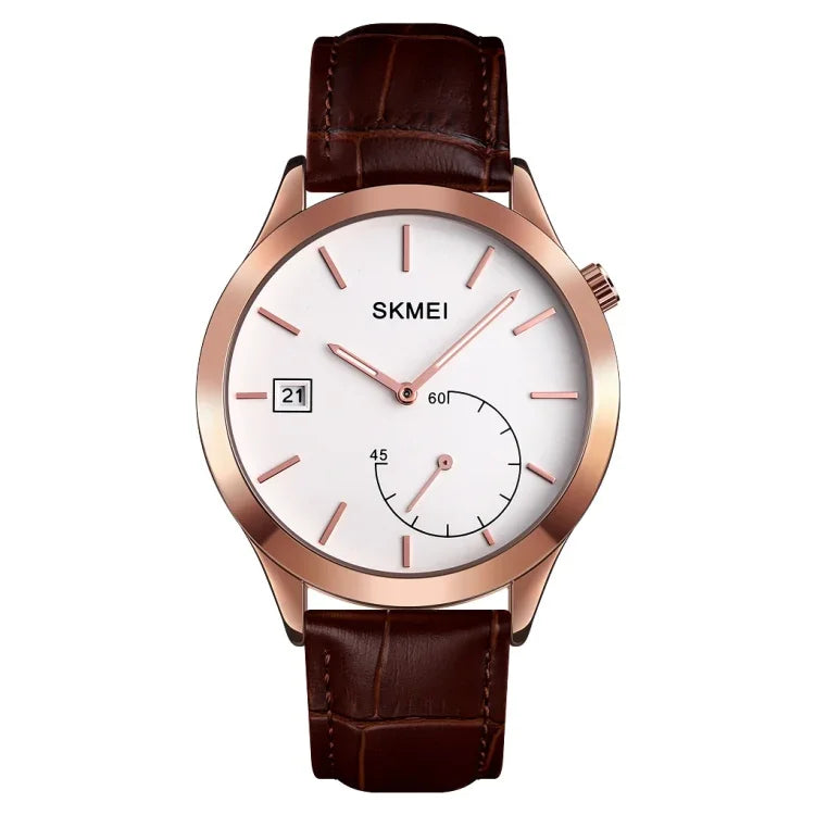 SKMEI 1581 創意時尚男錶，簡約休閒戶外運動防水雙針石英錶