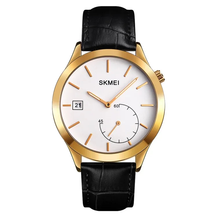 SKMEI 1581 創意時尚男錶，簡約休閒戶外運動防水雙針石英錶