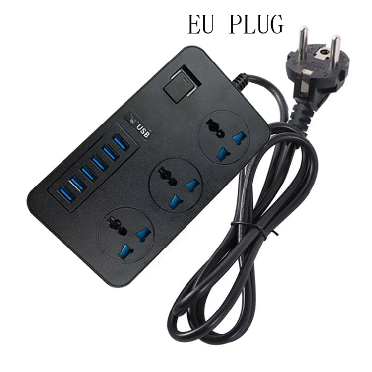 T09 3000W 高功率多功能插入式三孔國際通用插座 + 6 USB 智能充電，歐規插頭，美規插頭，英規插頭