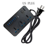T09 3000W 高功率多功能插入式三孔國際通用插座 + 6 USB 智能充電，歐規插頭，美規插頭，英規插頭