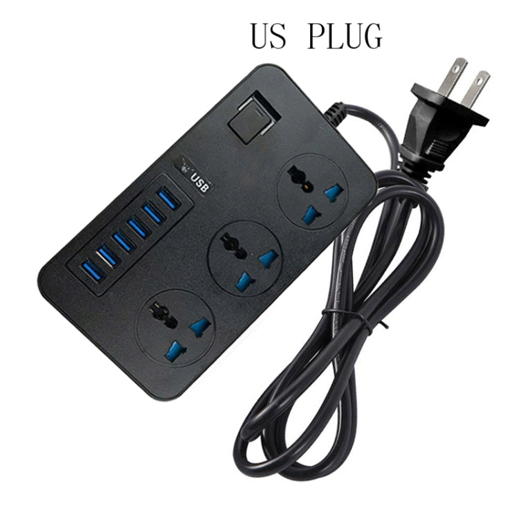 T09 3000W 高功率多功能插入式三孔國際通用插座 + 6 USB 智能充電，歐規插頭，美規插頭，英規插頭
