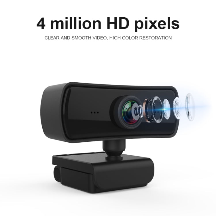C3 400 萬像素 2K 解析度自動對焦高清 1080P 網路攝影機 360 度旋轉 適用直播視訊會議工作含麥克風 USB 免驅動，C3