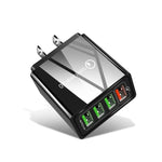 30W QC 3.0 USB + 3 USB 2.0 埠手機平板電腦通用快充旅行充電器，美國插頭，美國插頭