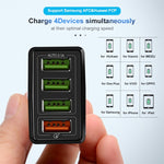 30W QC 3.0 USB + 3 USB 2.0 埠手機平板電腦通用快充旅行充電器，英國插頭，英國插頭