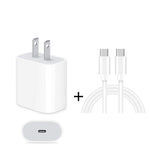 2 合 1 單 USB-C / Type-C 埠旅行充電器 + 3A PD 3.0 USB-C / Type-C 對 USB-C / Type-C 快充數據線組，線長：1米，18W 1米