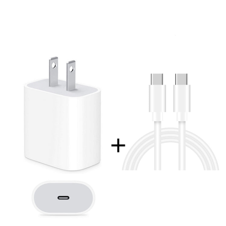 2 合 1 單 USB-C / Type-C 埠旅行充電器 + 3A PD 3.0 USB-C / Type-C 對 USB-C / Type-C 快充數據線組，線長：1米，18W 1米