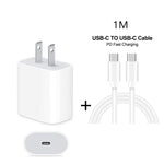 2 合 1 單 USB-C / Type-C 埠旅行充電器 + 3A PD 3.0 USB-C / Type-C 對 USB-C / Type-C 快充數據線組，線長：1米，18W 1米