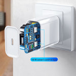 2 合 1 單 USB-C / Type-C 埠旅行充電器 + 3A PD 3.0 USB-C / Type-C 對 USB-C / Type-C 快充數據線組，線長：1米，18W 1米