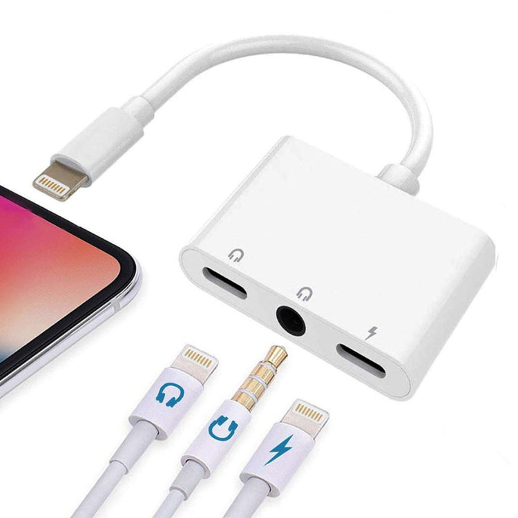 ZS-KL21820 三合一 8 Pin 轉 8 Pin 充電埠 + 8 Pin 耳機孔 + 3.5mm 耳機孔耳機轉接器