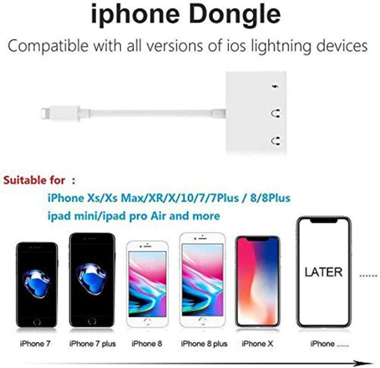 ZS-KL21820 三合一 8 Pin 轉 8 Pin 充電埠 + 8 Pin 耳機孔 + 3.5mm 耳機孔耳機轉接器