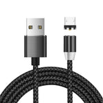 USB 轉 Micro USB 磁吸金屬接頭尼龍雙色編織磁吸充電線，線長：1m，Micro USB