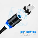 USB 轉 Micro USB 磁吸金屬接頭尼龍雙色編織磁吸充電線，線長：1m，Micro USB